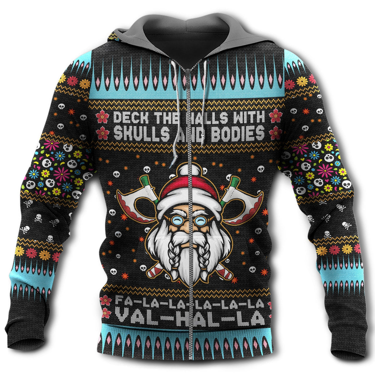 Viking Merry Xmas Valhalla Colorful - 3D Hoodie