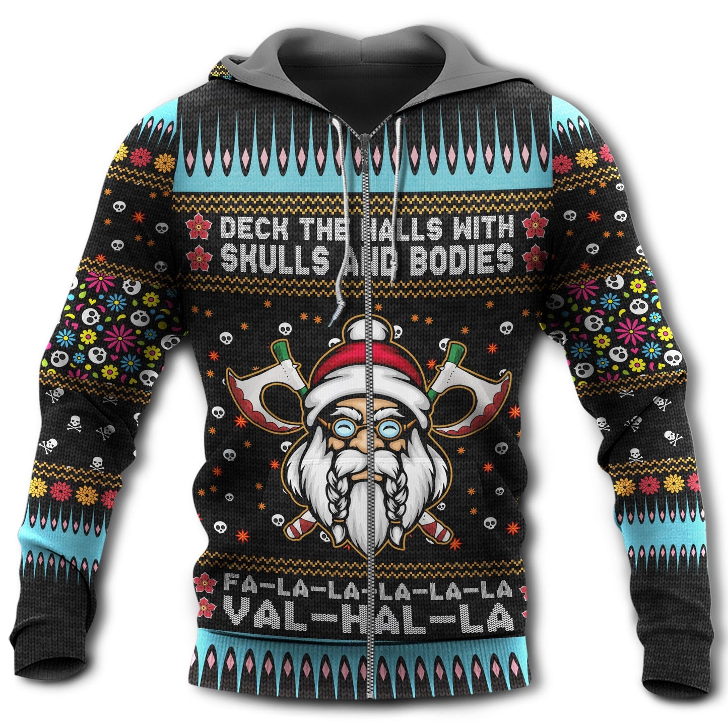 Viking Merry Xmas Valhalla Colorful - 3D Hoodie