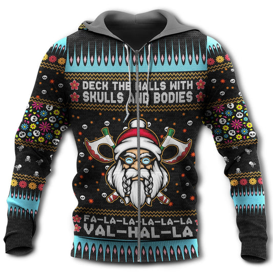 Viking Merry Xmas Valhalla Colorful - 3D Hoodie