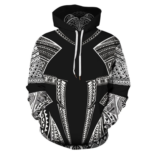 Viking Mythology Black And White Art – 3D Hoodie
