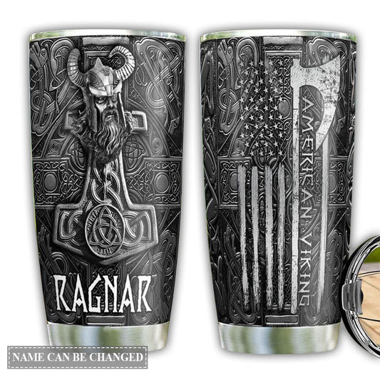 Viking Norse American With Black Personalized 20 Oz Tumbler