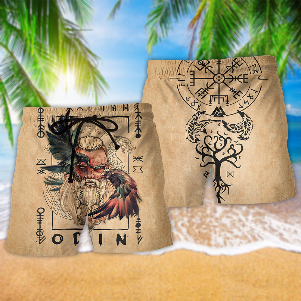 Viking Odin Old Man Symbol - Beach Short
