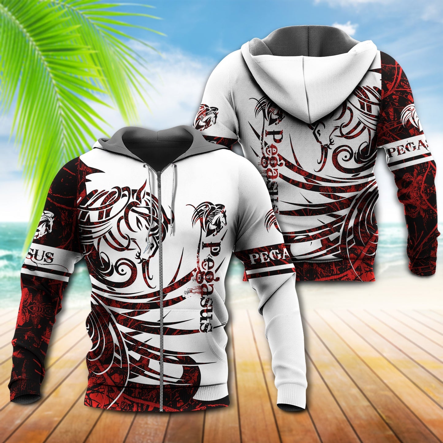 Viking Pegasus Legend Red White – 3D Hoodie