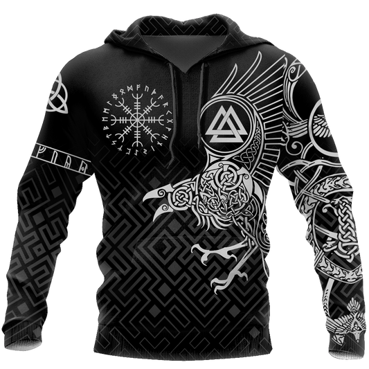Viking Raven Warrior Art – 3D Hoodie