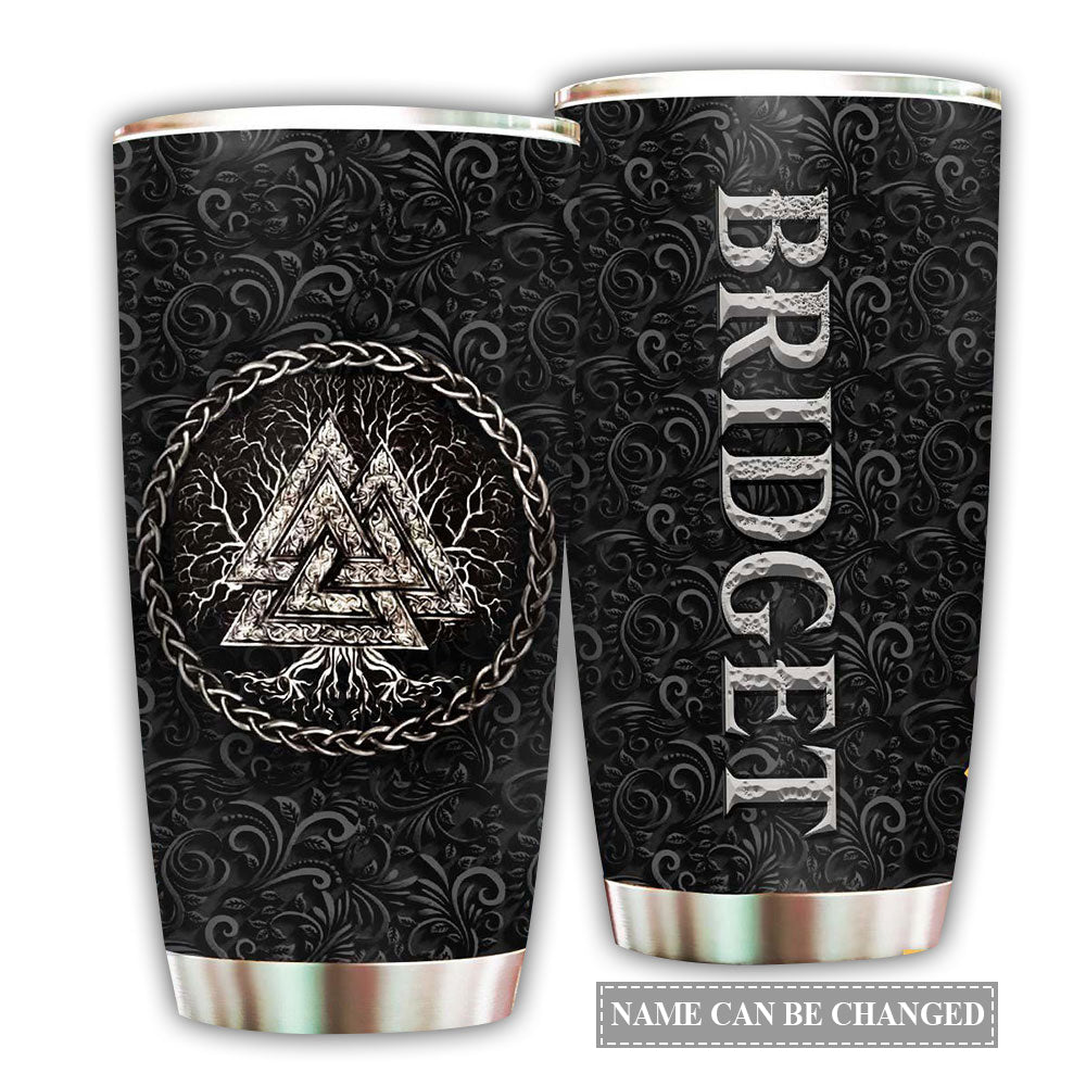 Viking Sign Black With Pattern Personalized 20 Oz Tumbler