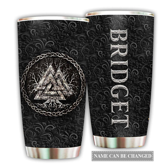 Viking Sign Black With Pattern Personalized 20 Oz Tumbler