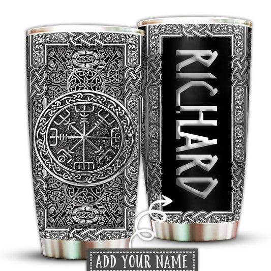 Viking Sign Silver Personalized 20 Oz Tumbler For Coffee Travel And Daily Use