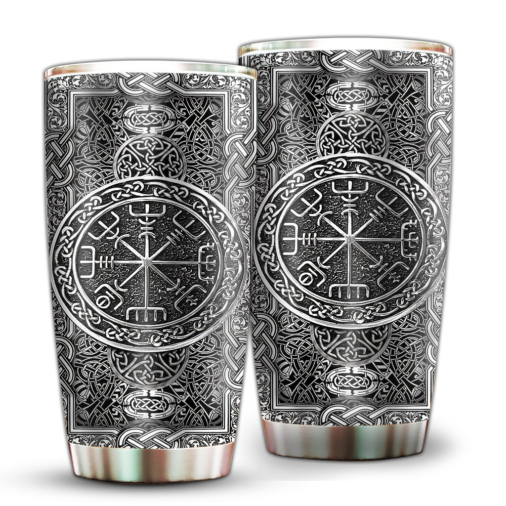 Viking Sign Silver 20 Oz Tumbler For Coffee Travel And Daily Use