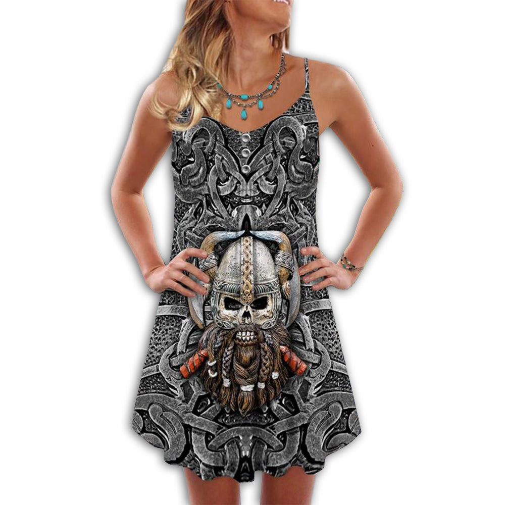 Viking Summer Vibes Sign – Women's Summer Sleeveless V-Neck Camisole Dress