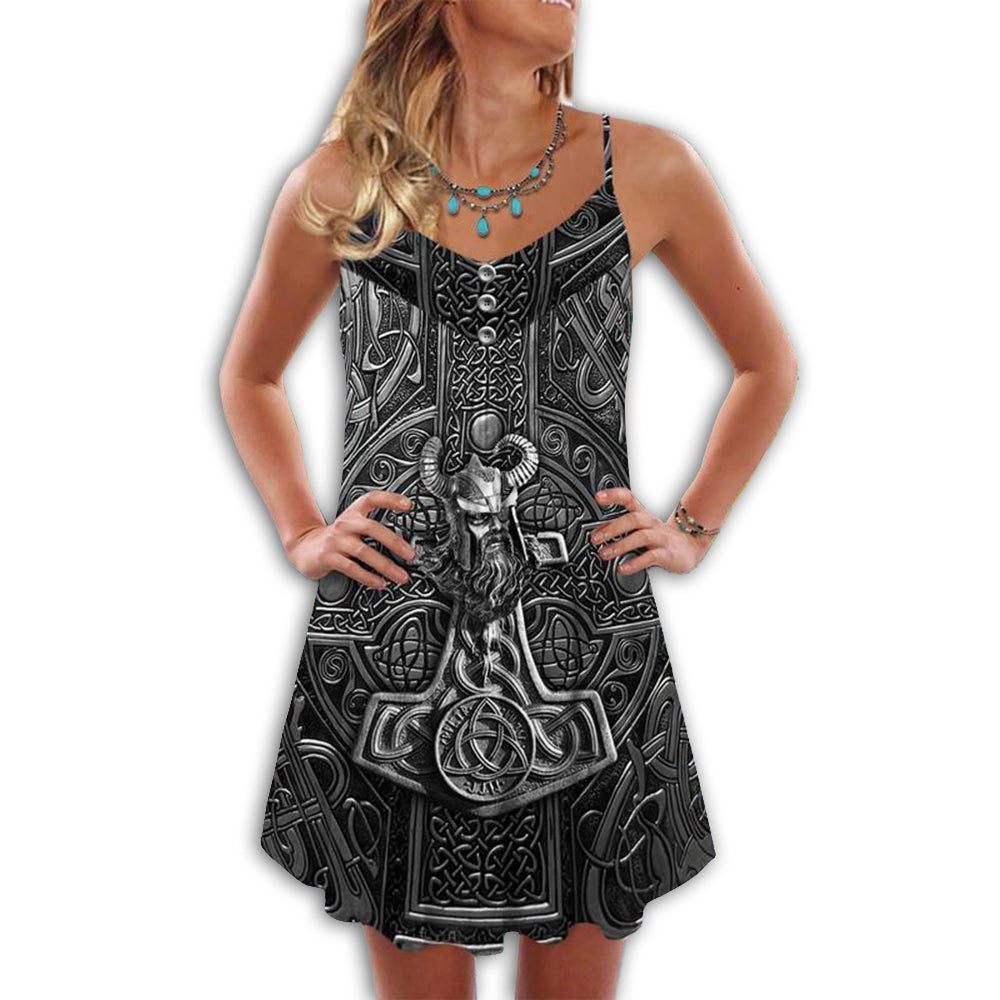 Viking Summer Vibes Style – Women's Summer Sleeveless V-Neck Camisole Dress