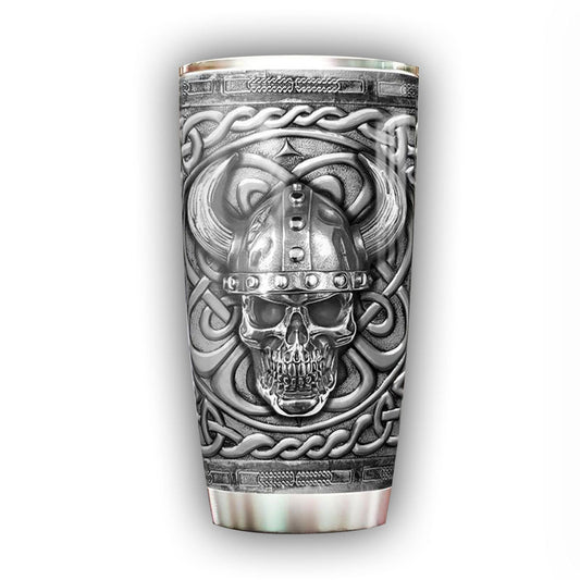 Viking Skull Silver With Sign 20 Oz Tumbler For Travel Gifts