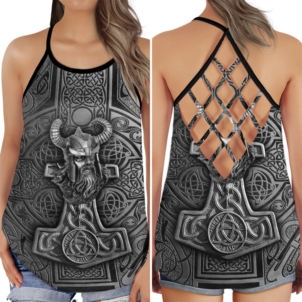 Viking Grey Tone Strength Vibes - Hollow Tank Top