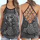 Viking Stronger Style - Cross Open Back Tank Top - Owls Matrix LTD