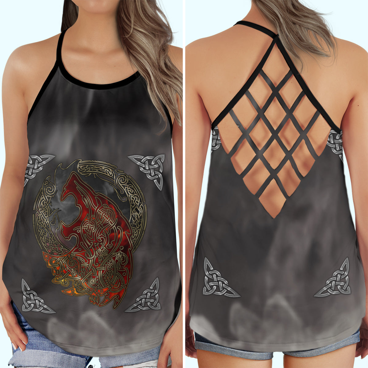 Viking Strong Red Wolf – Hollow Tank Top