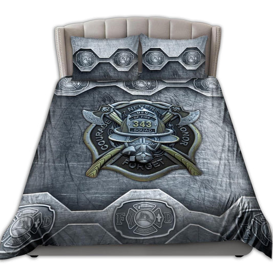 Gray 343 Firefighter Bedding Cover For Firefighter Bedroom Decor