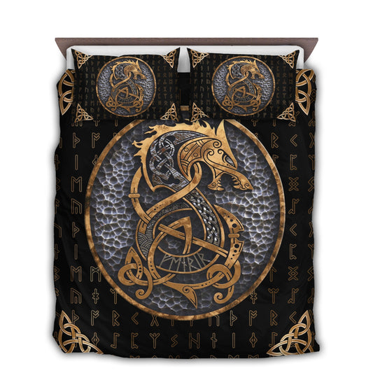 Viking Warrior Vintage Bedding Cover For Norse Bedroom Decor