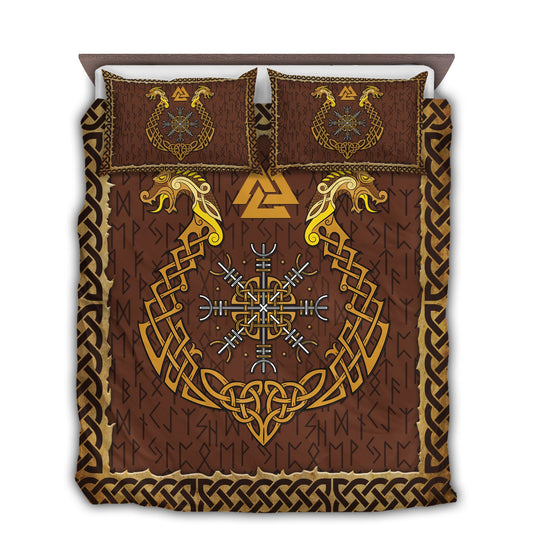 Viking Warrior Love Life Bedding Cover For Norse Bedroom Decor