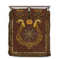 Orange Viking Warrior Bedding Cover For Norse Bedroom Decor
