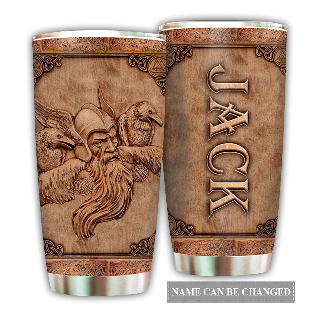 Viking Warrior Wood Personalized 20 Oz Tumbler