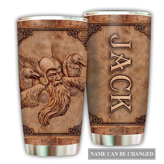 Viking Warrior Wood Personalized 20 Oz Tumbler