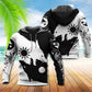 Viking Wolf Moon Black White - 3D Hoodie