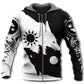Viking Wolf Moon Black White - 3D Hoodie