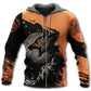 Viking Wolf Orange Black Style - 3D Hoodie