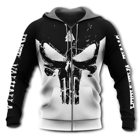 Viking Blood Black And White Art – 3D Hoodie