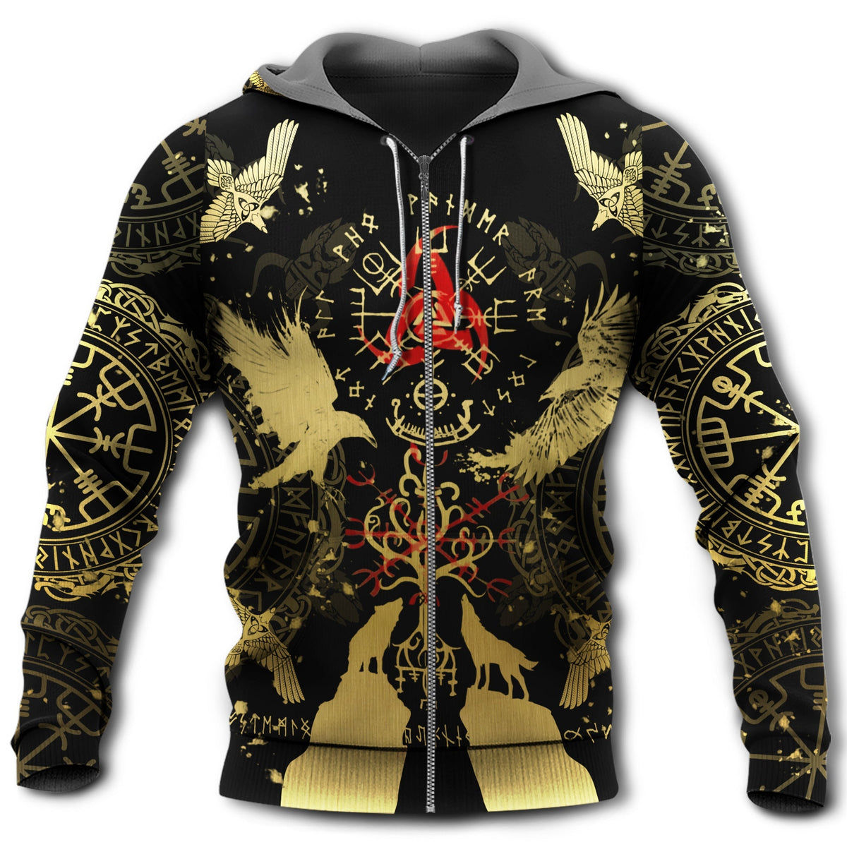 Viking Blood Black Yellow Red - 3D Hoodie