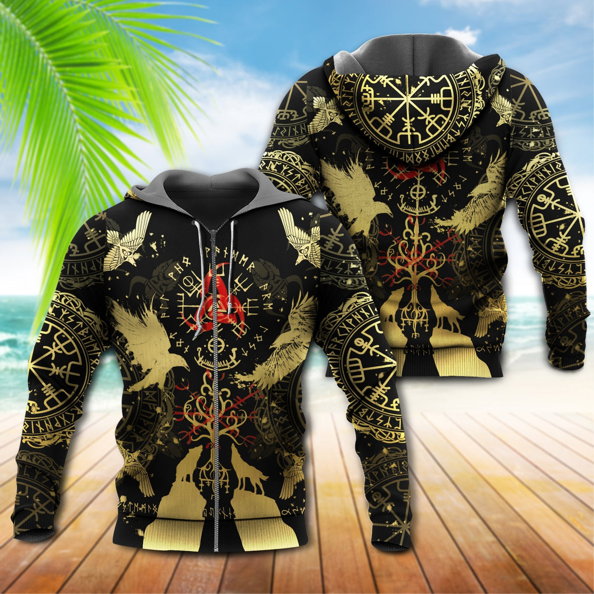 Viking Blood Black Yellow Red - 3D Hoodie3