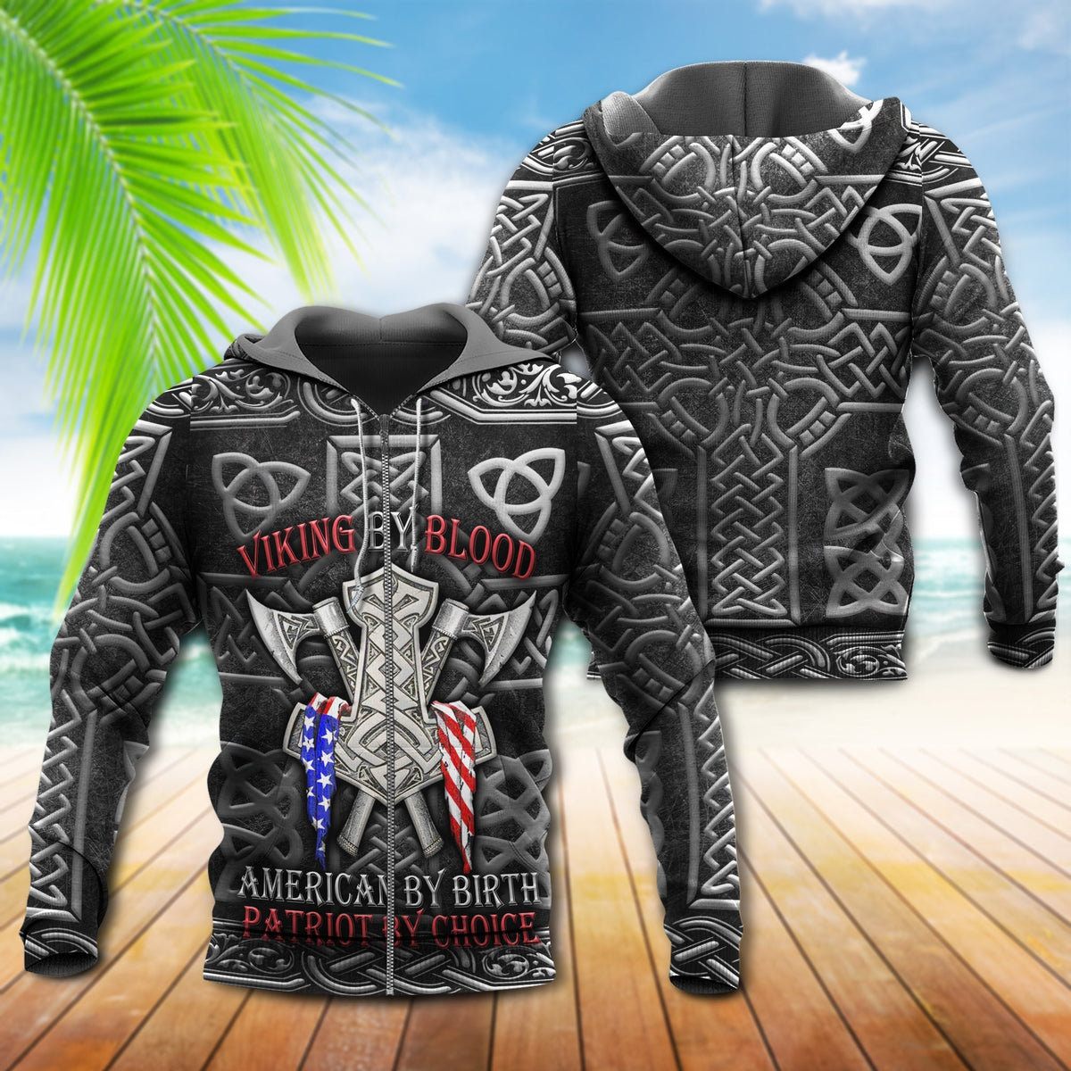 Viking By Blood American Style - 3D Hoodie