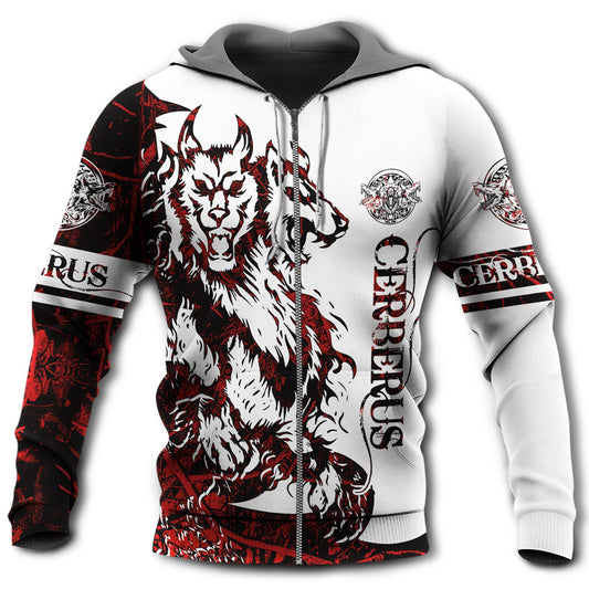 Viking Cerberus Legend Red White - 3D Hoodie