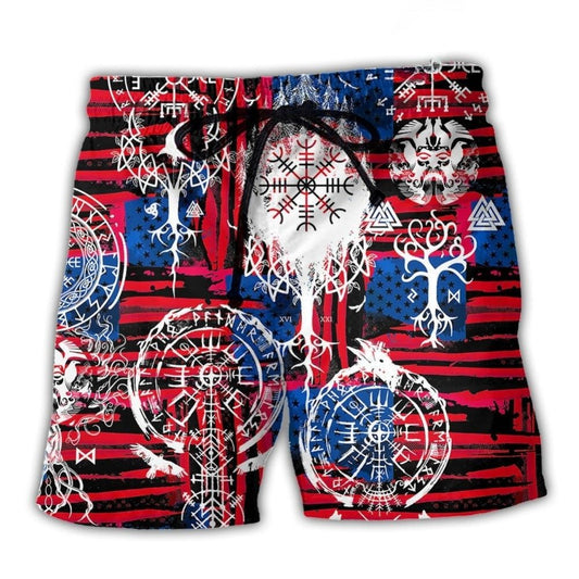 Viking Compass Vegvisir Independence Day - Beach Short