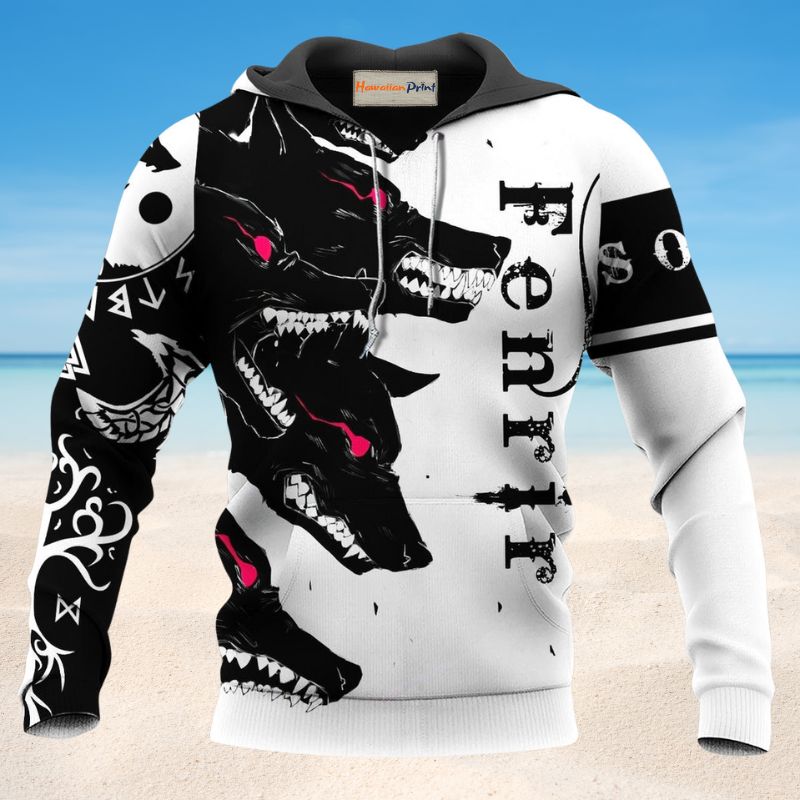 Viking Fenrir Blood Wolf - 3D Hoodie