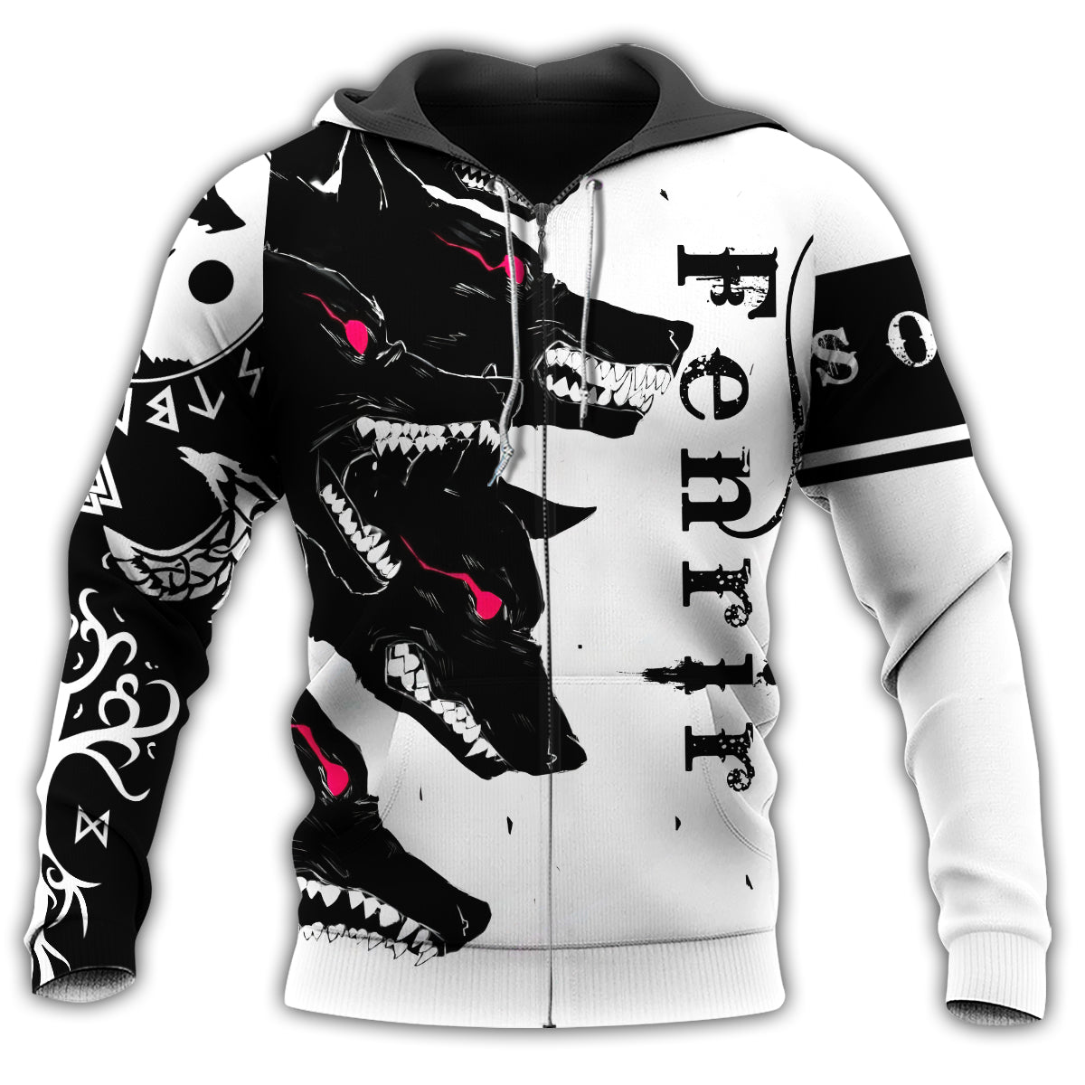 Viking Fenrir Blood Wolf - 3D Hoodie