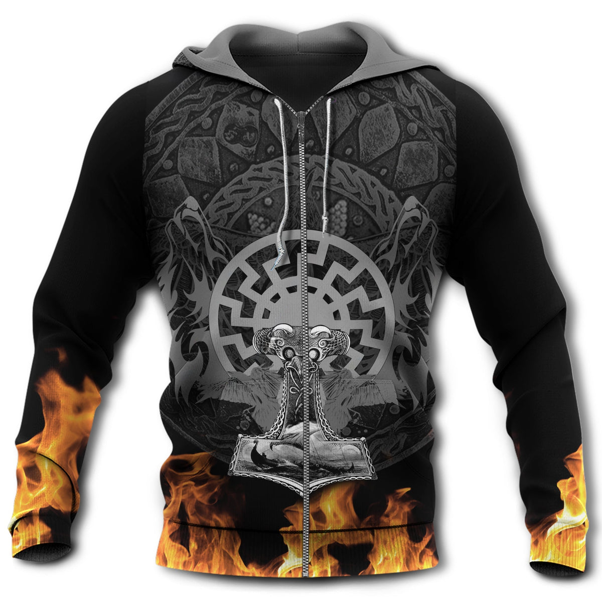 Viking Fire Dark Style - 3D Hoodie