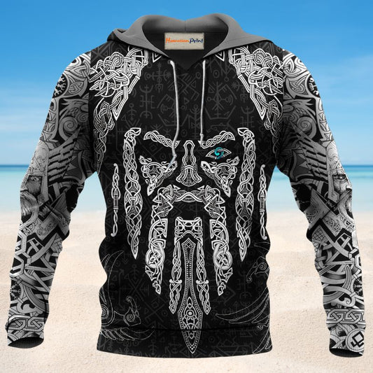Viking Odin Eye Raven Symbol - 3D Hoodie