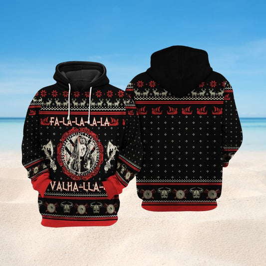 Viking Shieldmaiden Black And Red Art – 3D Hoodie