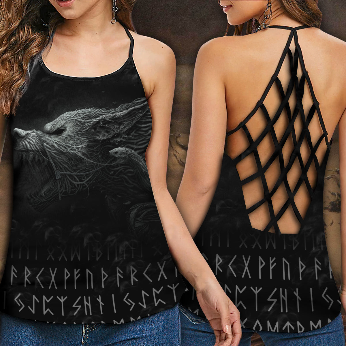 Viking Wolf Black – Hollow Tank Top