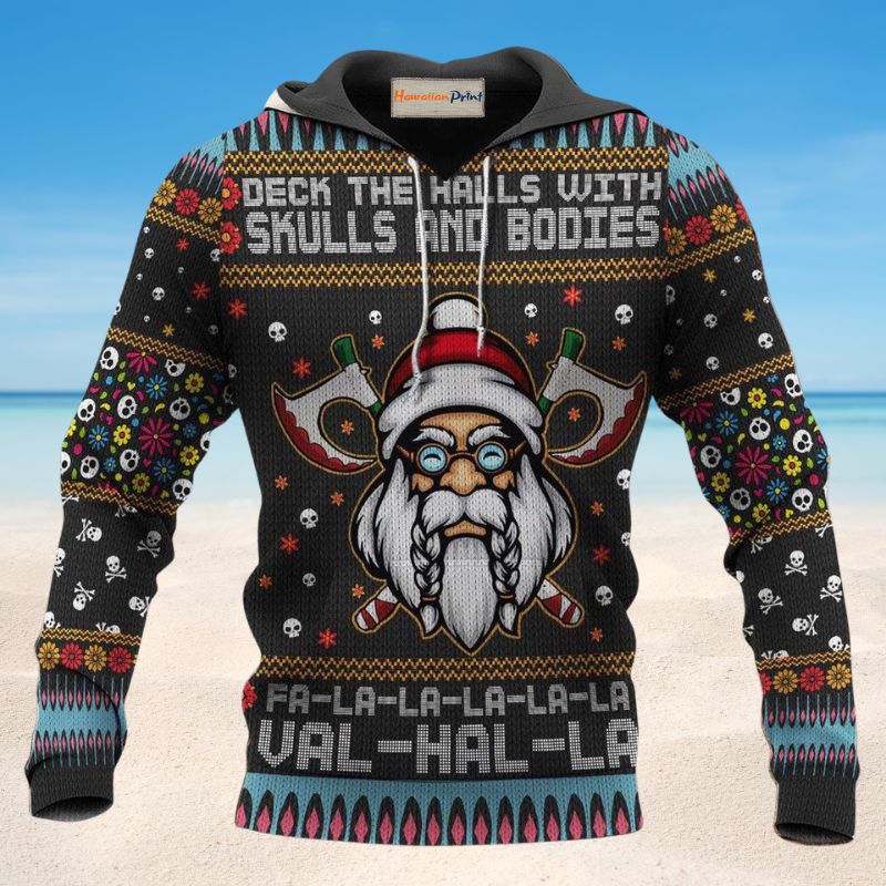 Viking Valhalla Merry Xmas - 3D Hoodie