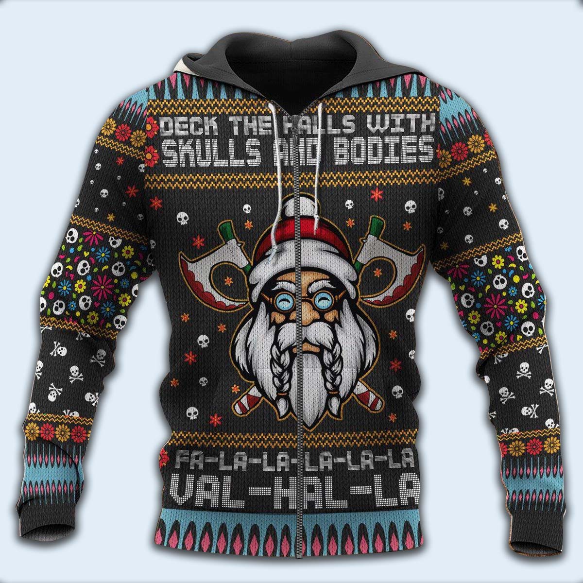 Viking Valhalla Merry Xmas - 3D Hoodie