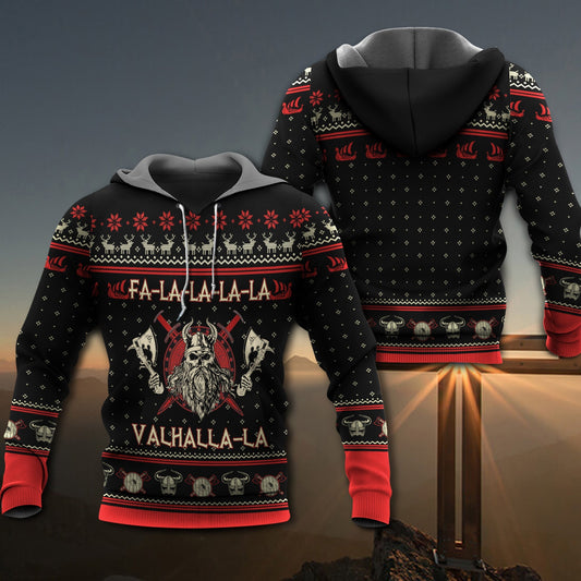 Viking Warrior Black And Red Art – 3D Hoodie
