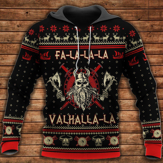 Viking Warrior Black And Red Art Style – 3D Hoodie