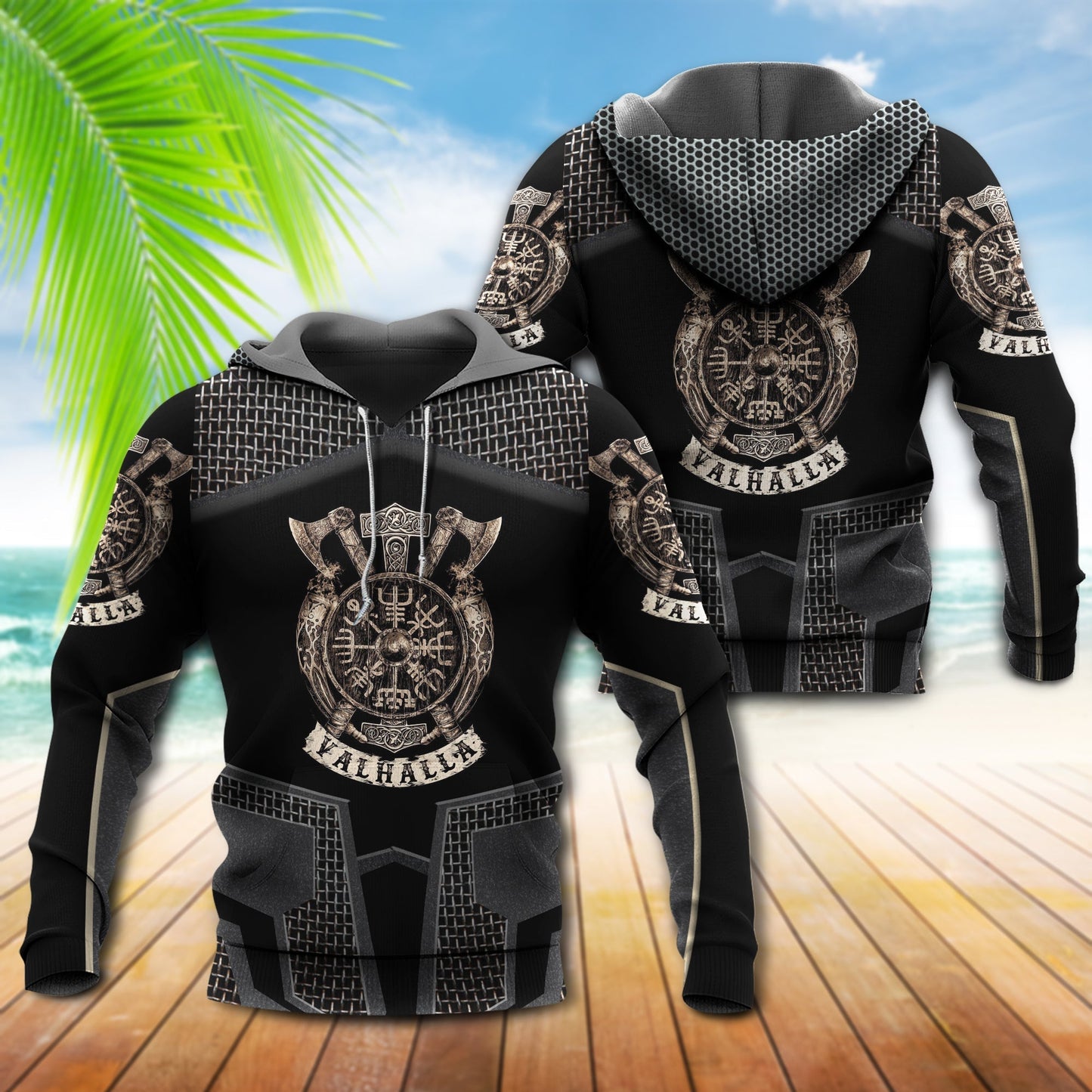 Viking Warrior Brave Gold Style - 3D Hoodie2
