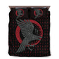 Viking Odin's Raven Old Runes Bedding Cover For Norse Bedroom Decor
