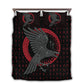 Viking Odin's Raven Old Runes Bedding Cover For Norse Bedroom Decor