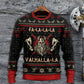 Viking Valhalla Black And Red Style – Sweater - Ugly Christmas Sweater