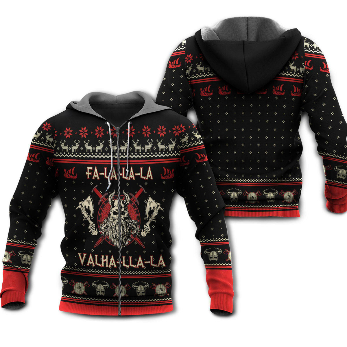 Viking Warrior Black And Red Art - 3D Hoodie
