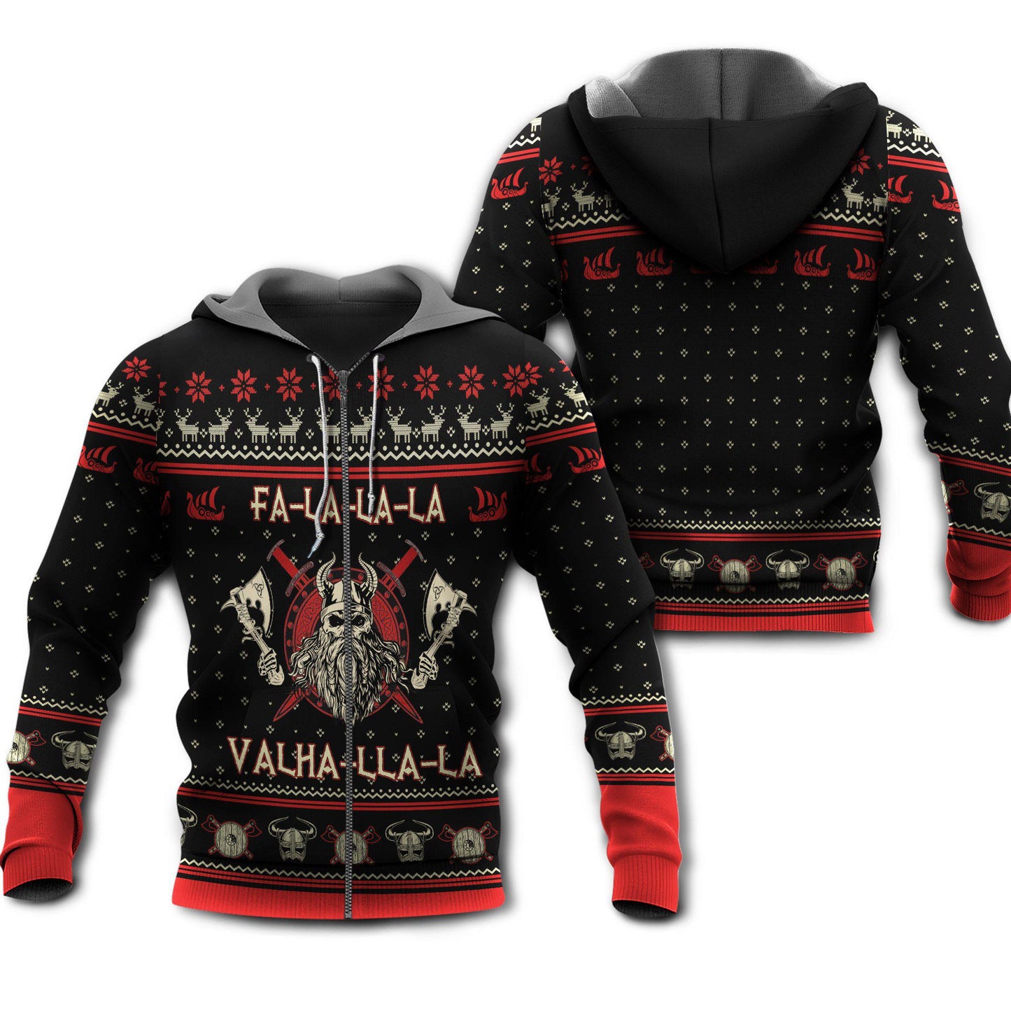 Viking Warrior Black And Red Art - 3D Hoodie