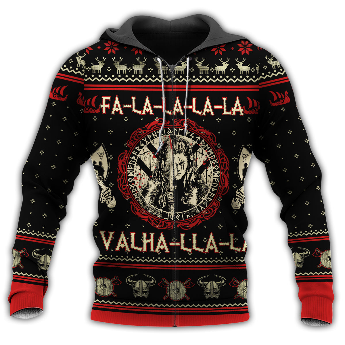 Viking Shieldmaiden Holiday Humor Style - 3D Hoodie